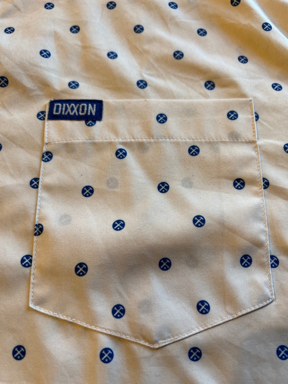 Dixxon Party Shirt. Mens Large. Polkacide. White & Blue - Picture 3 of 7